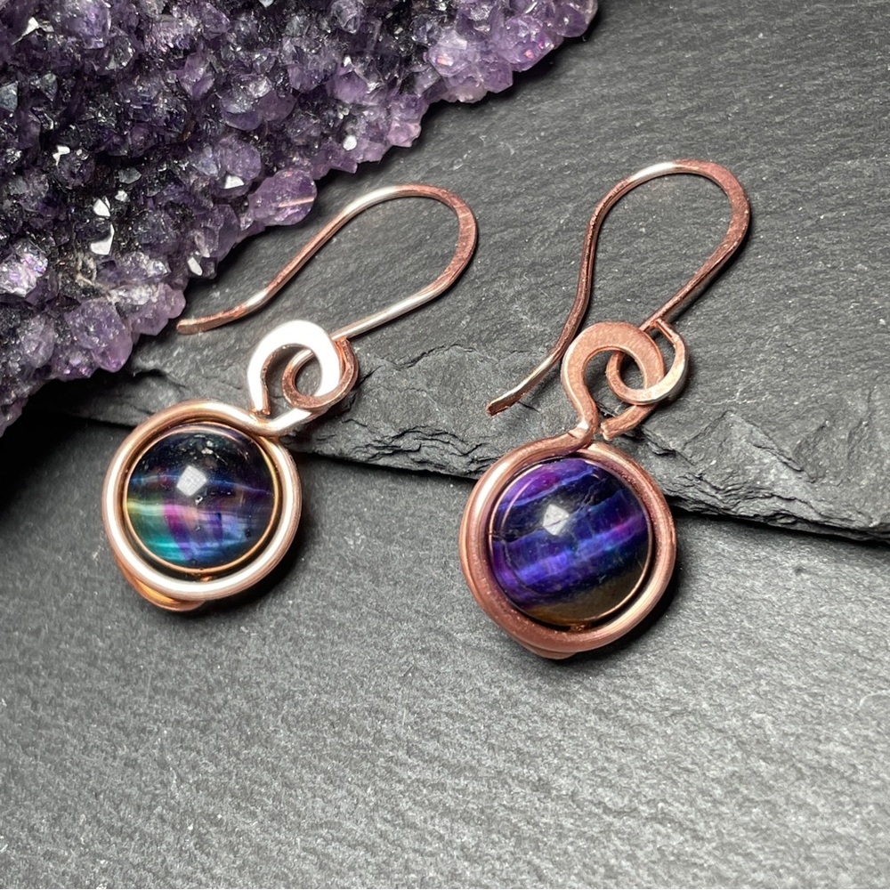 Galaxy Tigers Eye Earrings
Artisan Designed Hand Crafted